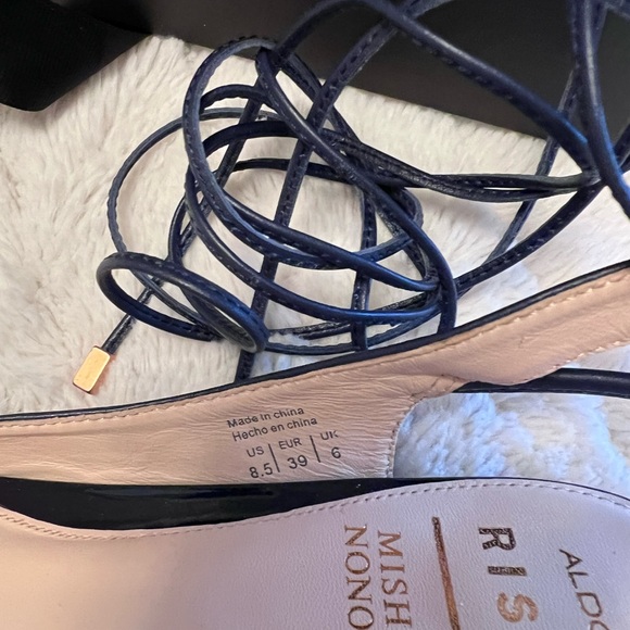 Rare NIB Misha Nonoo x Aldo RISE collaboration Aeaniel Lace-up Navy Flats - Picture 5 of 9
